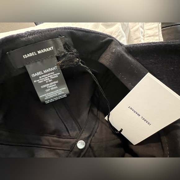 BRAND NEW WITH TAGS Isabel Marant Tyron Logo Wooly Felted Baseball Cap Black - Picture 7 of 13